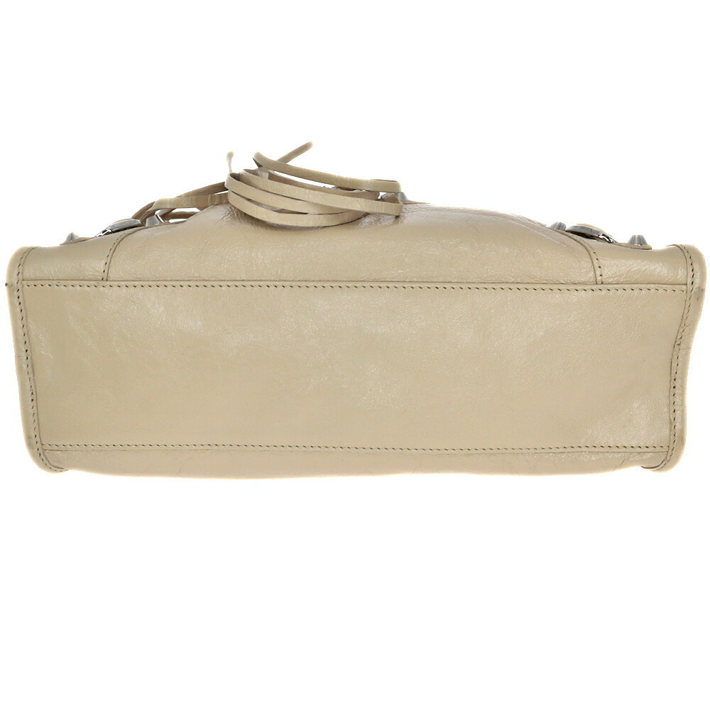 BALENCIAGA City Lambskin Leather Beige Handbag Shoulder Bag - Picture 4 of 11